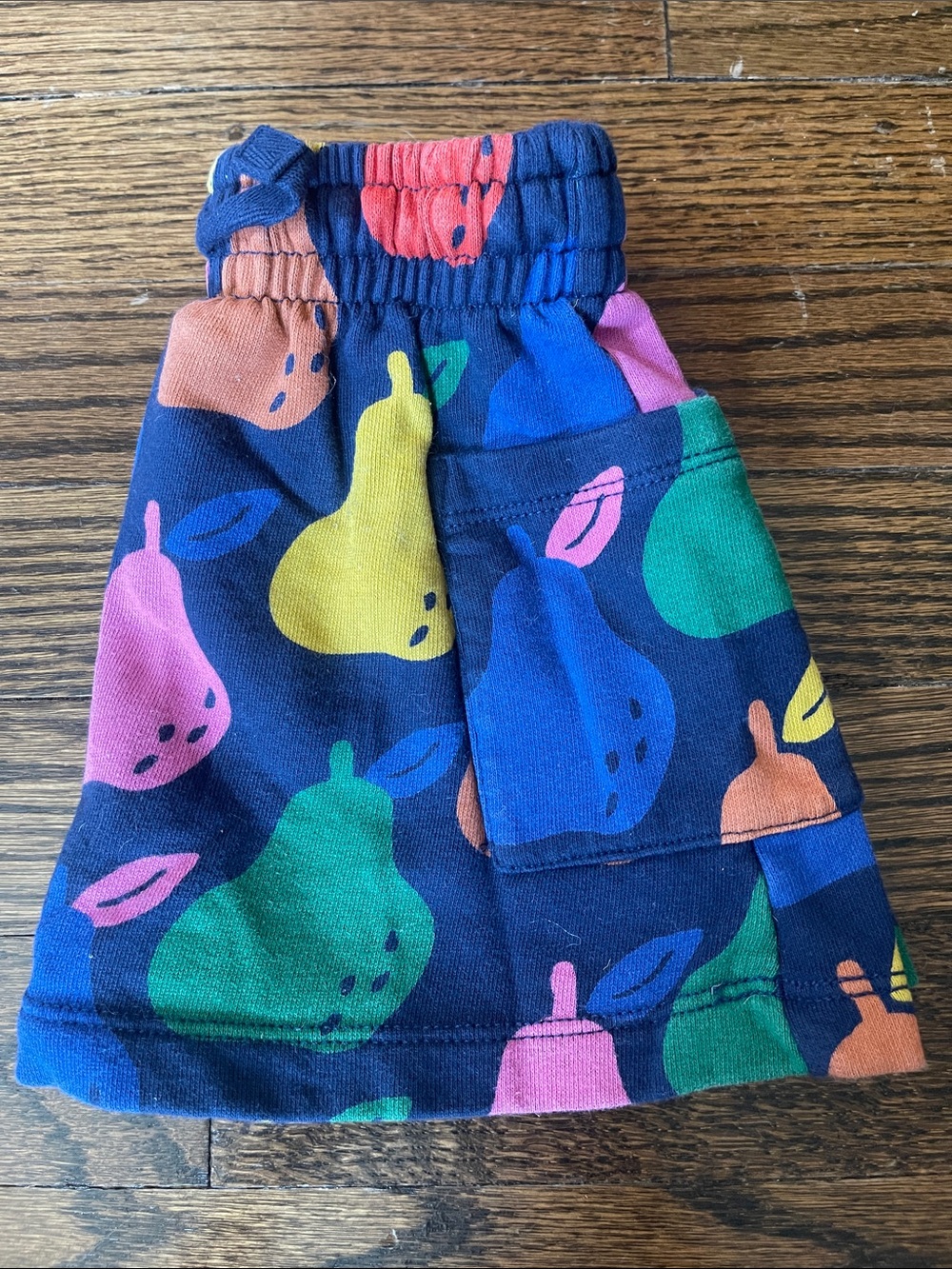 Hanna Andersson Navy Skirt with Yellow, Green, Pink and Orange Pears